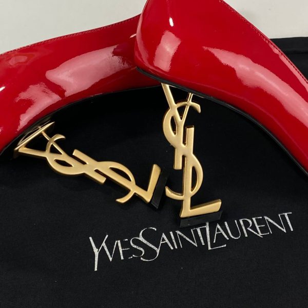 yves saint laurent ayakkabi kirmizi opyum logo rugan 11 cm