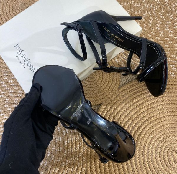 yves saint laurent ayakkabi patent leather with black 11 cm topuklu siyah