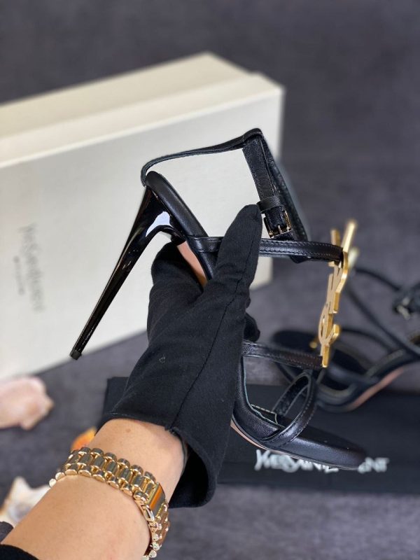 yves saint laurent ayakkabi patent leather with black gold 11 cm topuklu