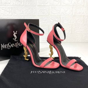 yves saint laurent ayakkabi pembe opyum logo rugan 11 cm