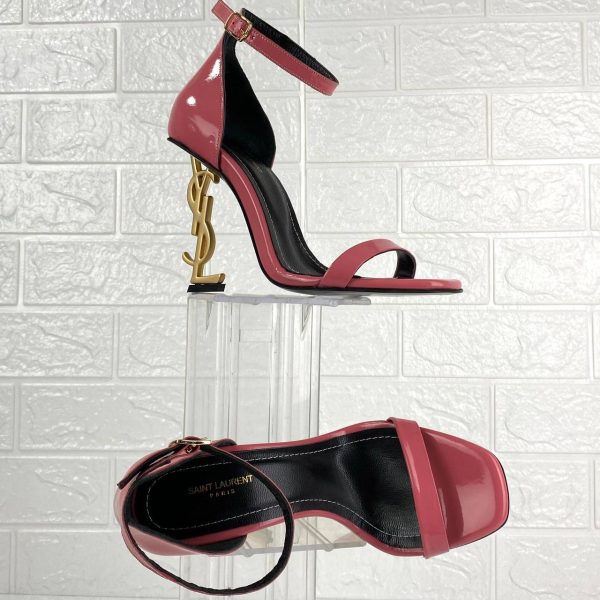 yves saint laurent ayakkabi pembe opyum logo rugan 11 cm
