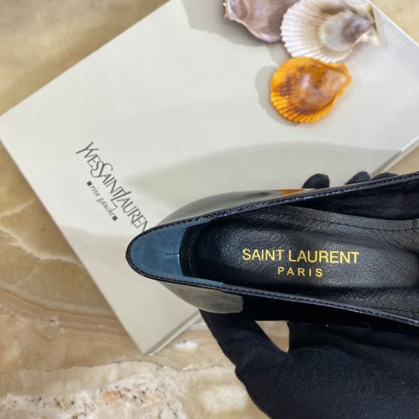 yves saint laurent ayakkabi siyah rugan 8 cm