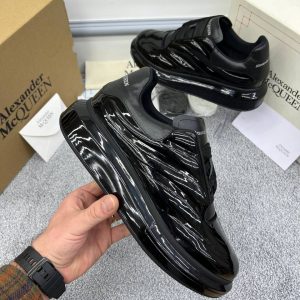 alexander mcqueen ayakkabi sneakers erkek siyah parlak seffaf taban