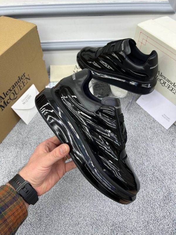 alexander mcqueen ayakkabi sneakers erkek siyah parlak seffaf taban