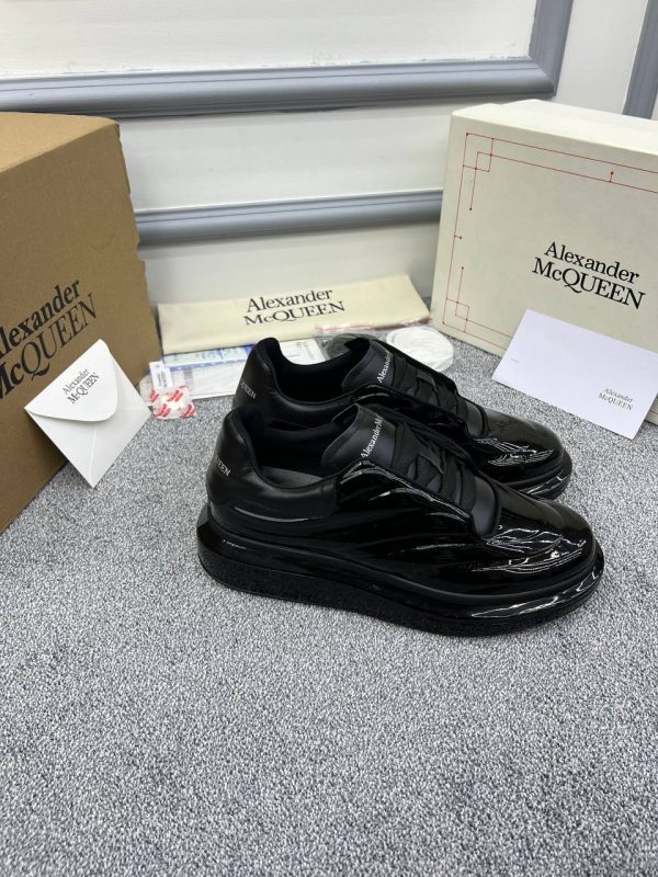 alexander mcqueen ayakkabi sneakers erkek siyah parlak seffaf taban