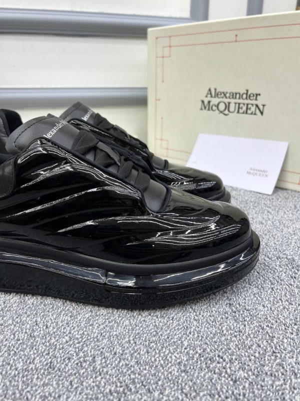 alexander mcqueen ayakkabi sneakers erkek siyah parlak seffaf taban