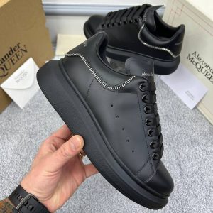 alexander mcqueen ayakkabi sneakers kadin siyah arkasi fermuar detayli