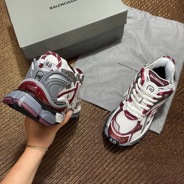balenciaga ayakkabi runner sneakers gri bordo