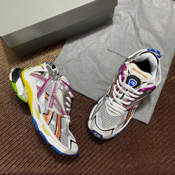 balenciaga ayakkabi runner sneakers pembe turuncu mavi gri