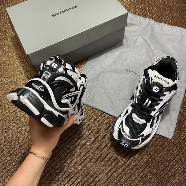 balenciaga ayakkabi runner sneakers siyah beyaz