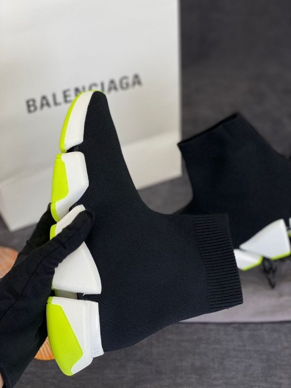 balenciaga ayakkabi socks shoes speed corap siyah neon yesil