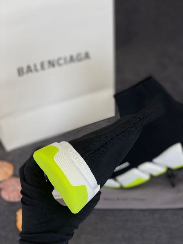 balenciaga ayakkabi socks shoes speed corap siyah neon yesil