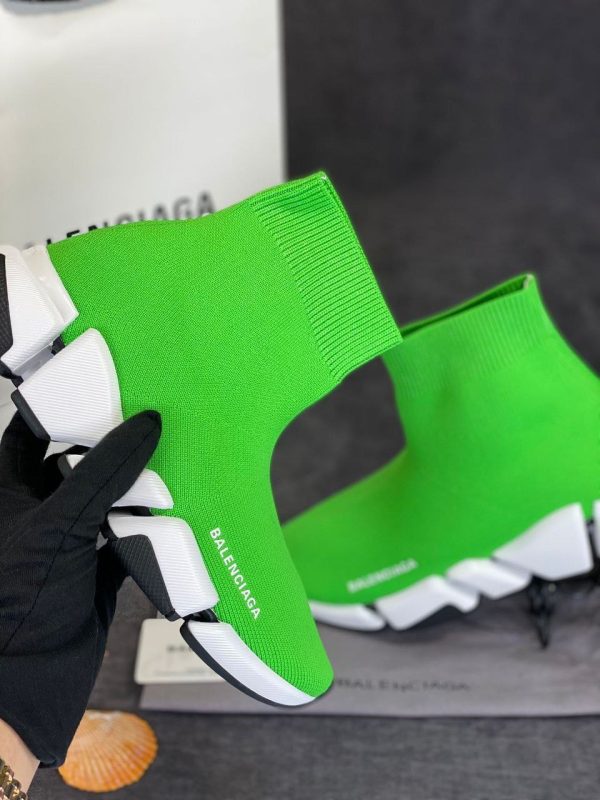 balenciaga ayakkabi socks shoes speed corap yesil neon