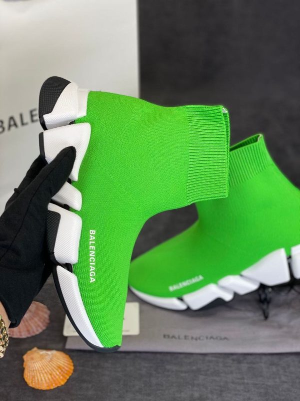 balenciaga ayakkabi socks shoes speed corap yesil neon