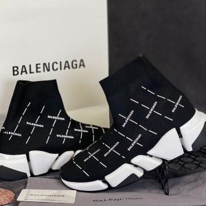 balenciaga ayakkabi speed socks shoes siyah beyaz corap