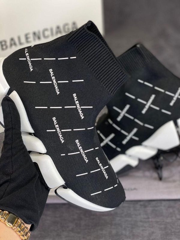 balenciaga ayakkabi speed socks shoes siyah beyaz corap