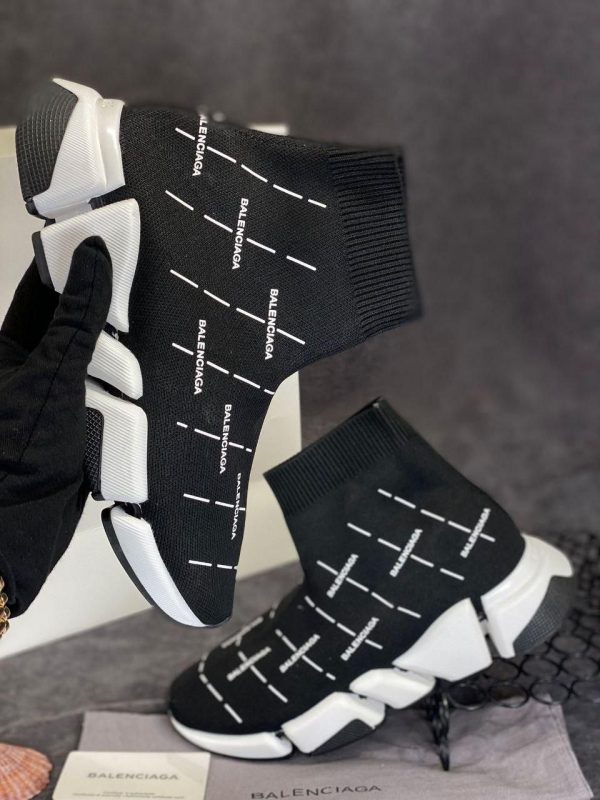 balenciaga ayakkabi speed socks shoes siyah beyaz corap