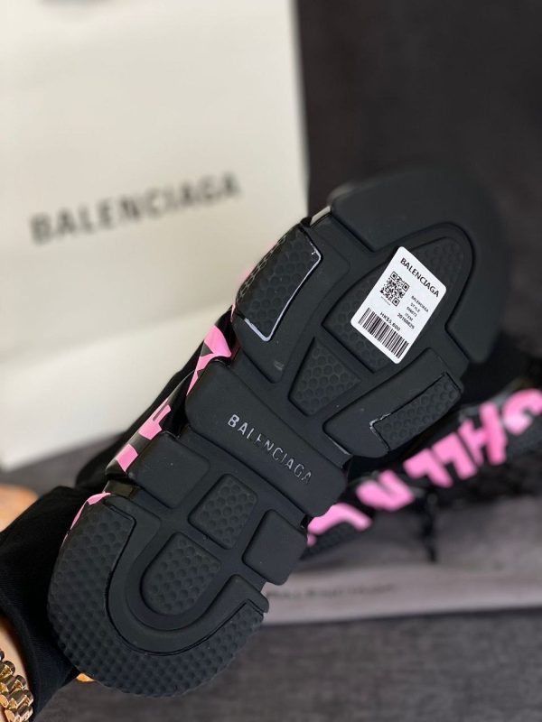 balenciaga ayakkabi speed socks shoes siyah tabani pembe yazili
