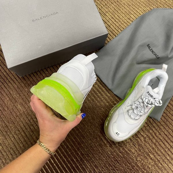 balenciaga ayakkabi triple neon yesil seffaf taban