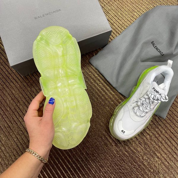 balenciaga ayakkabi triple neon yesil seffaf taban