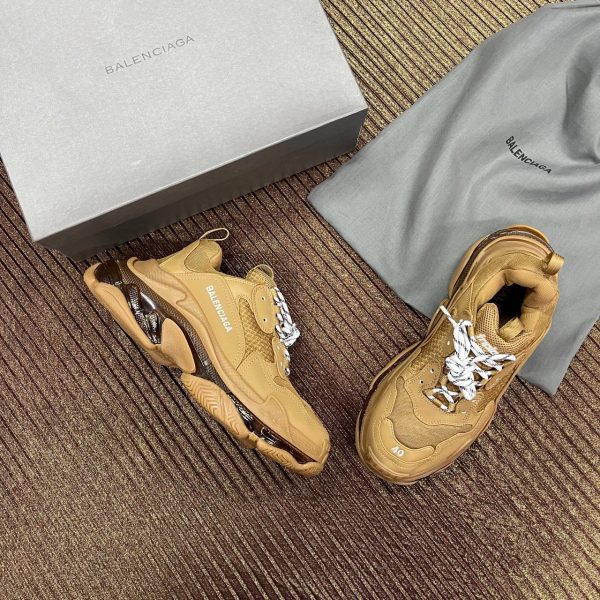 balenciaga ayakkabi triple s camel kahve seffaf taban