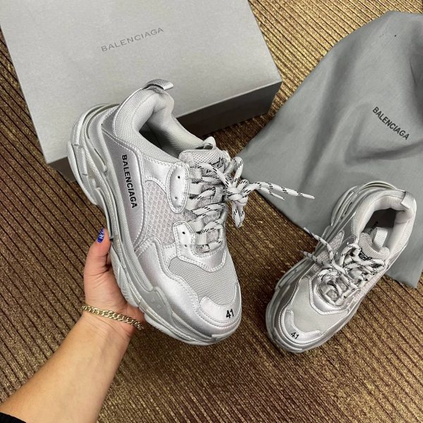 balenciaga ayakkabi triple s erkek silver