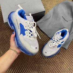 balenciaga ayakkabi triple s mavi beyaz seffaf taban