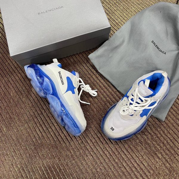 balenciaga ayakkabi triple s mavi beyaz seffaf taban