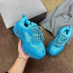 balenciaga ayakkabi triple s mavi seffaf taban