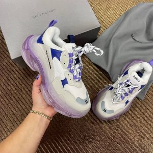 balenciaga ayakkabi triple s mor beyaz seffaf taban