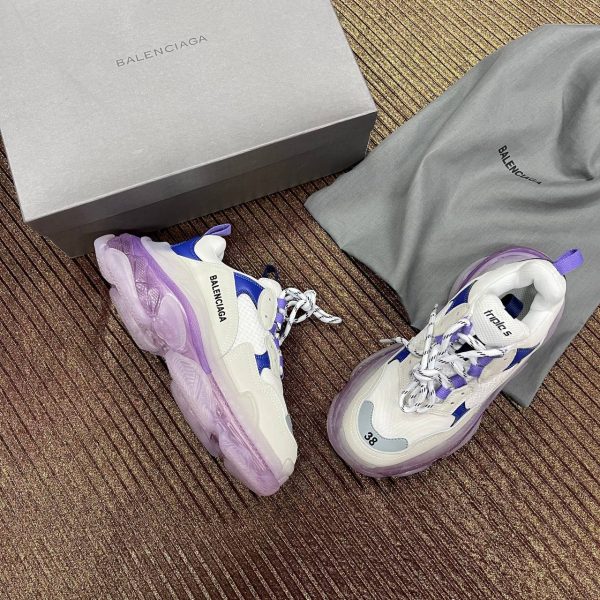 balenciaga ayakkabi triple s mor beyaz seffaf taban