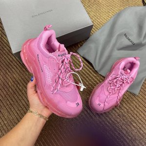 balenciaga ayakkabi triple s pembe seffaf taban