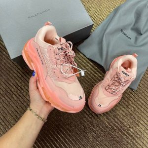 balenciaga ayakkabi triple s pembe seffaf taban