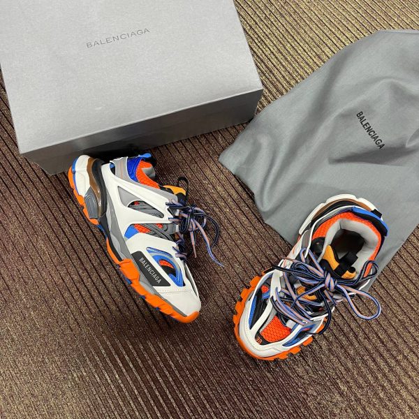 balenciaga ayakkabi turuncu beyaz mavi sneakers track