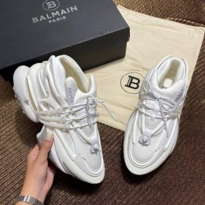 balmain ayakkabi beyaz sneaker neoprene and leather unicorn low top