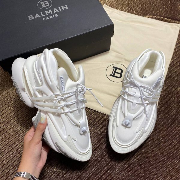 balmain ayakkabi beyaz sneaker neoprene and leather unicorn low top