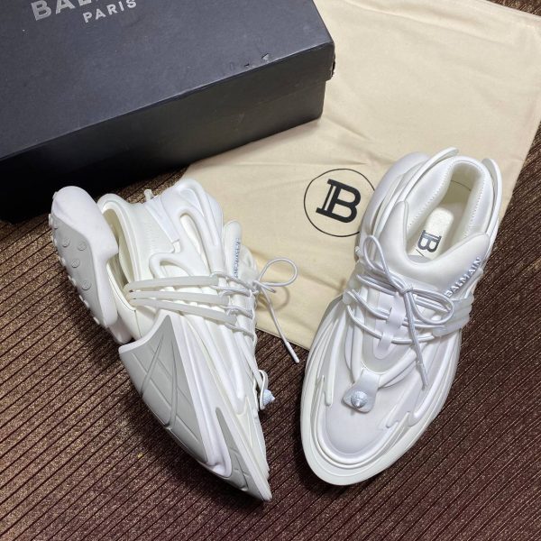 balmain ayakkabi beyaz sneaker neoprene and leather unicorn low top