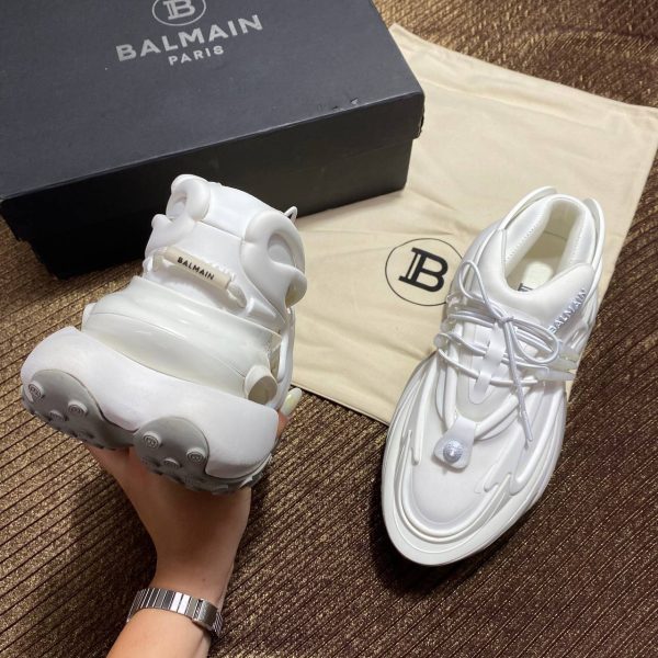 balmain ayakkabi beyaz sneaker neoprene and leather unicorn low top