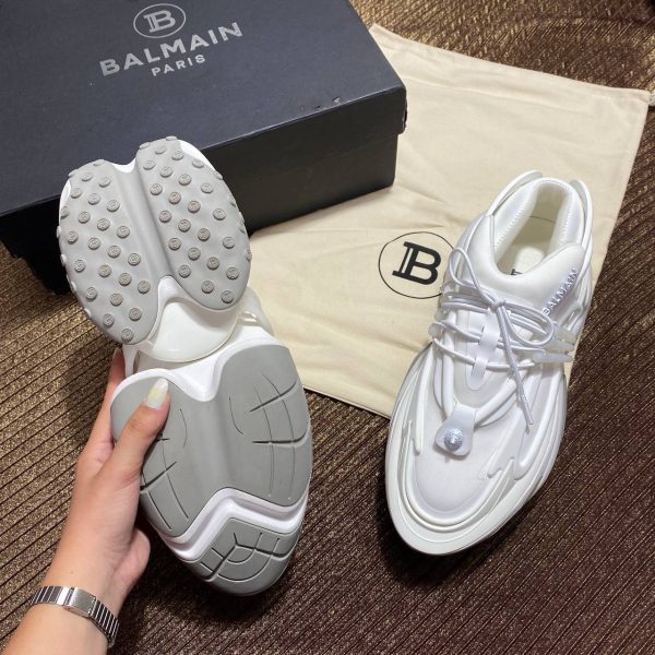 balmain ayakkabi beyaz sneaker neoprene and leather unicorn low top