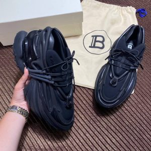 balmain ayakkabi siyah sneaker neoprene and leather unicorn low top