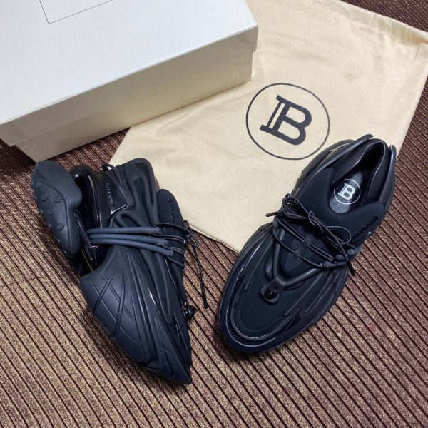balmain ayakkabi siyah sneaker neoprene and leather unicorn low top