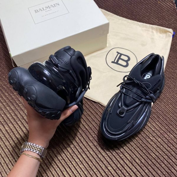 balmain ayakkabi siyah sneaker neoprene and leather unicorn low top