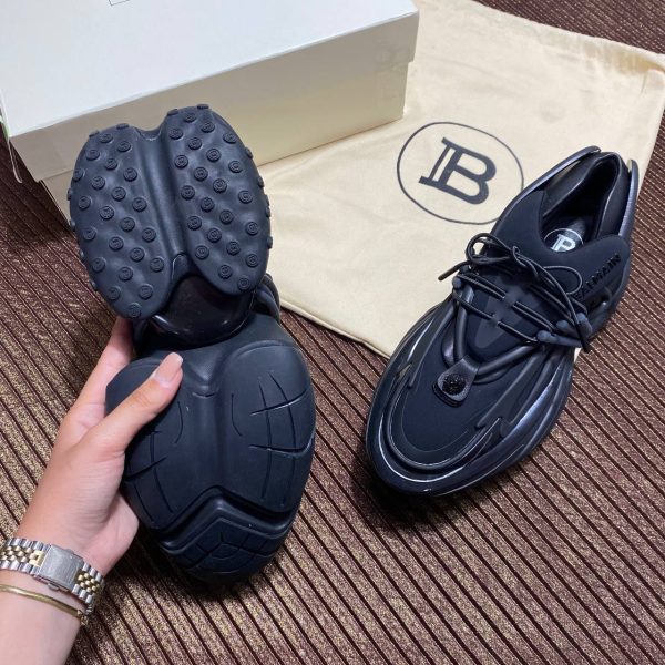 balmain ayakkabi siyah sneaker neoprene and leather unicorn low top