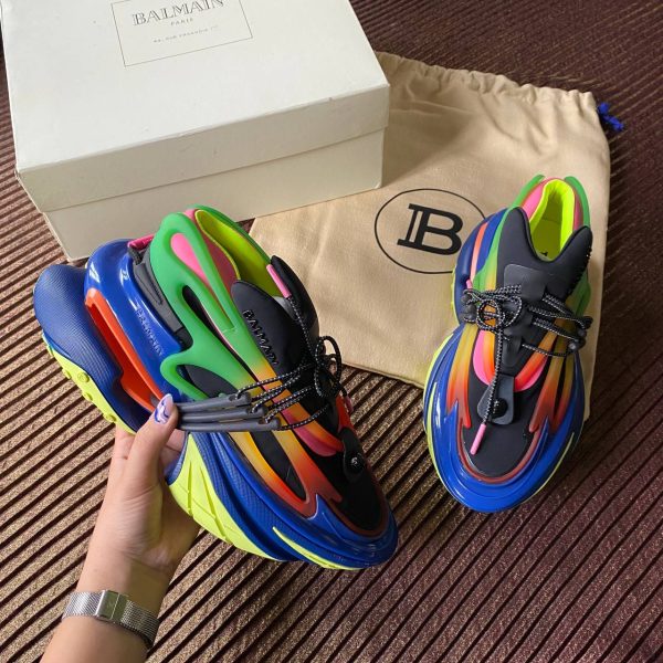 balmain ayakkabi sneaker neoprene and leather unicorn multi color