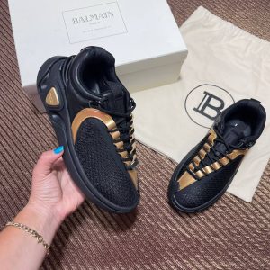 balmain ayakkabi sneaker runner b siyah gold