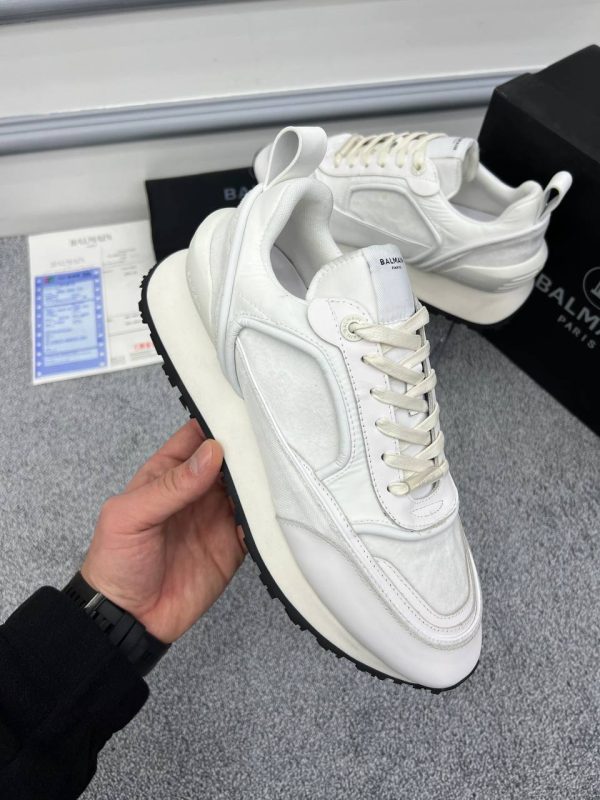 balmain ayakkabi sneakers erkek beyaz hakiki deri