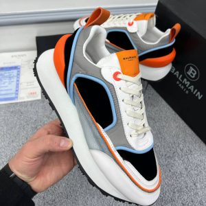 balmain ayakkabi sneakers erkek beyaz turuncu gri siyah