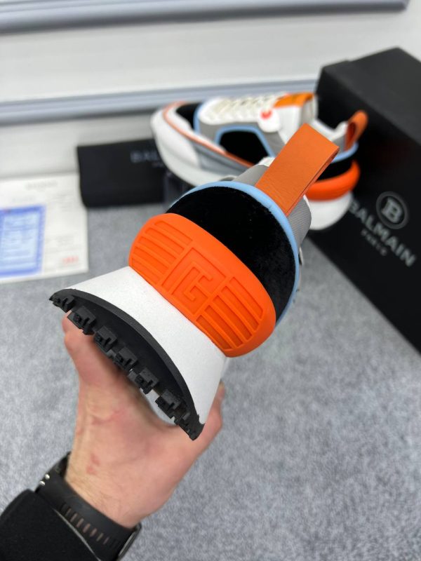 balmain ayakkabi sneakers erkek beyaz turuncu gri siyah