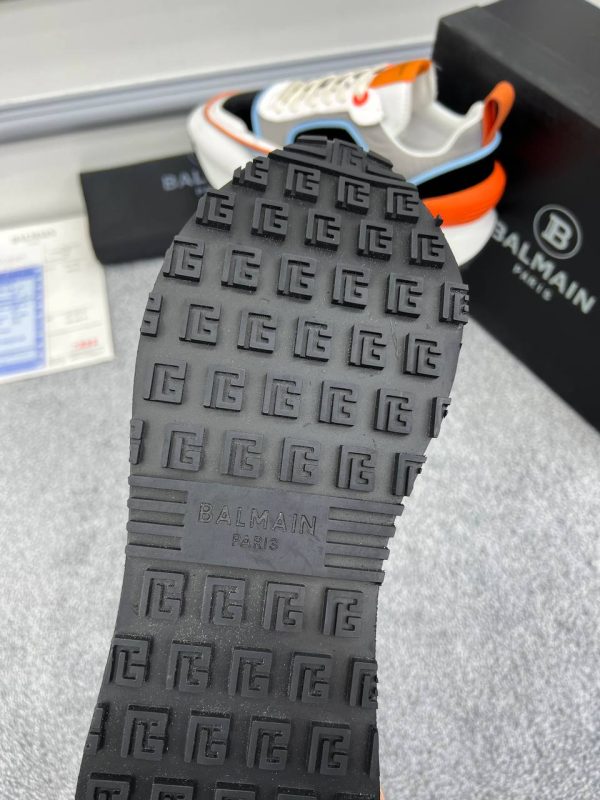 balmain ayakkabi sneakers erkek beyaz turuncu gri siyah