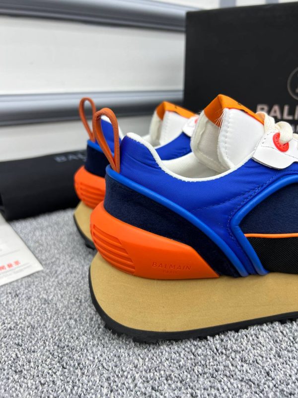 balmain ayakkabi sneakers erkek mavi turuncu beyaz